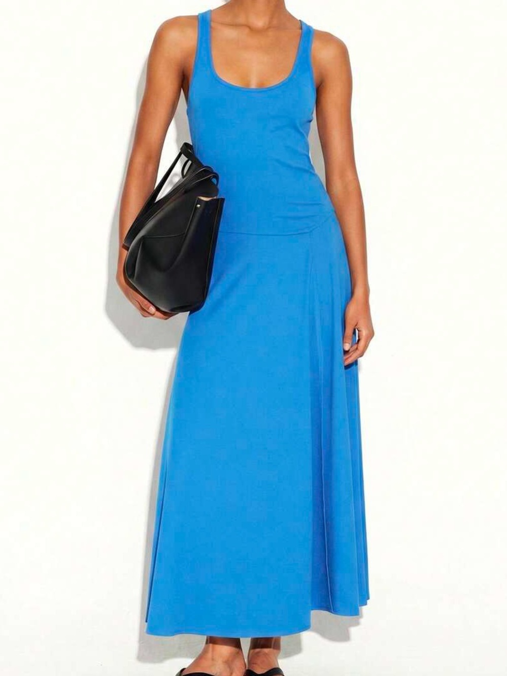 Active Basic Bright Blue Racerback Tank Maxi